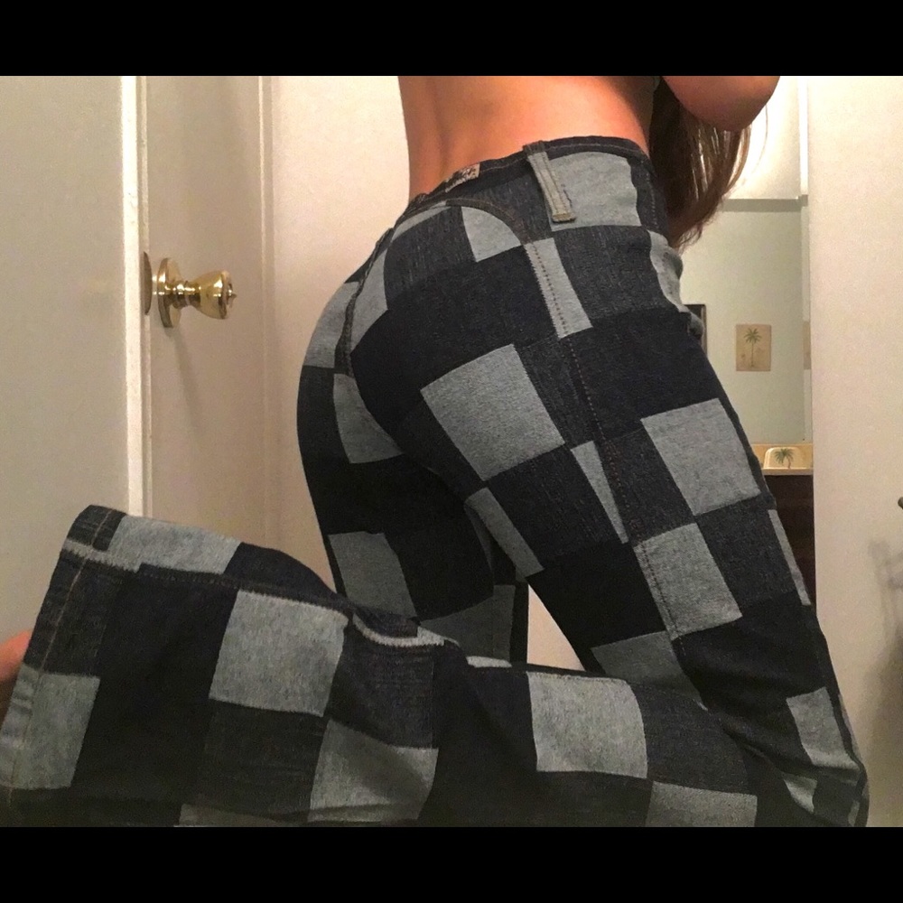 Vintage groovy bell bottom stretchy jeans